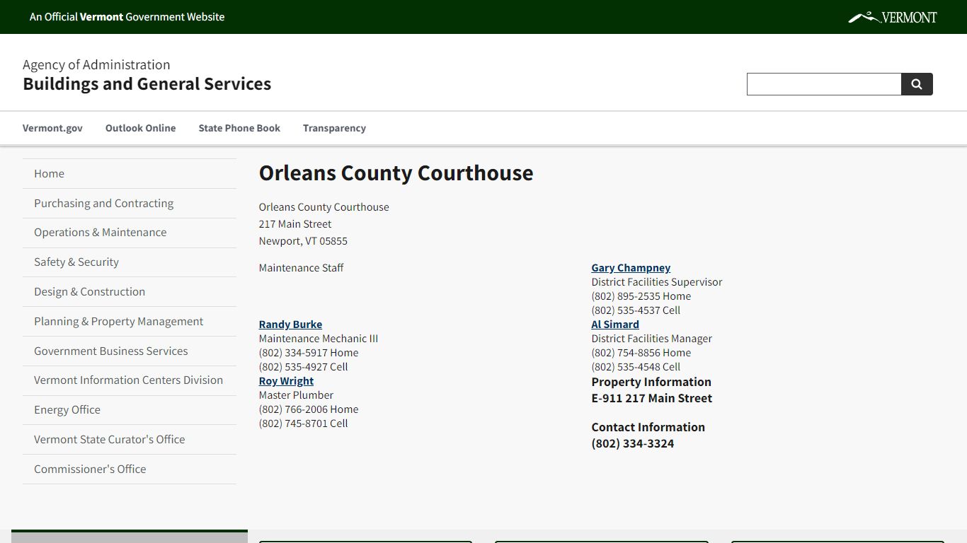 Orleans County Courthouse | Buildings and General Services - Vermont