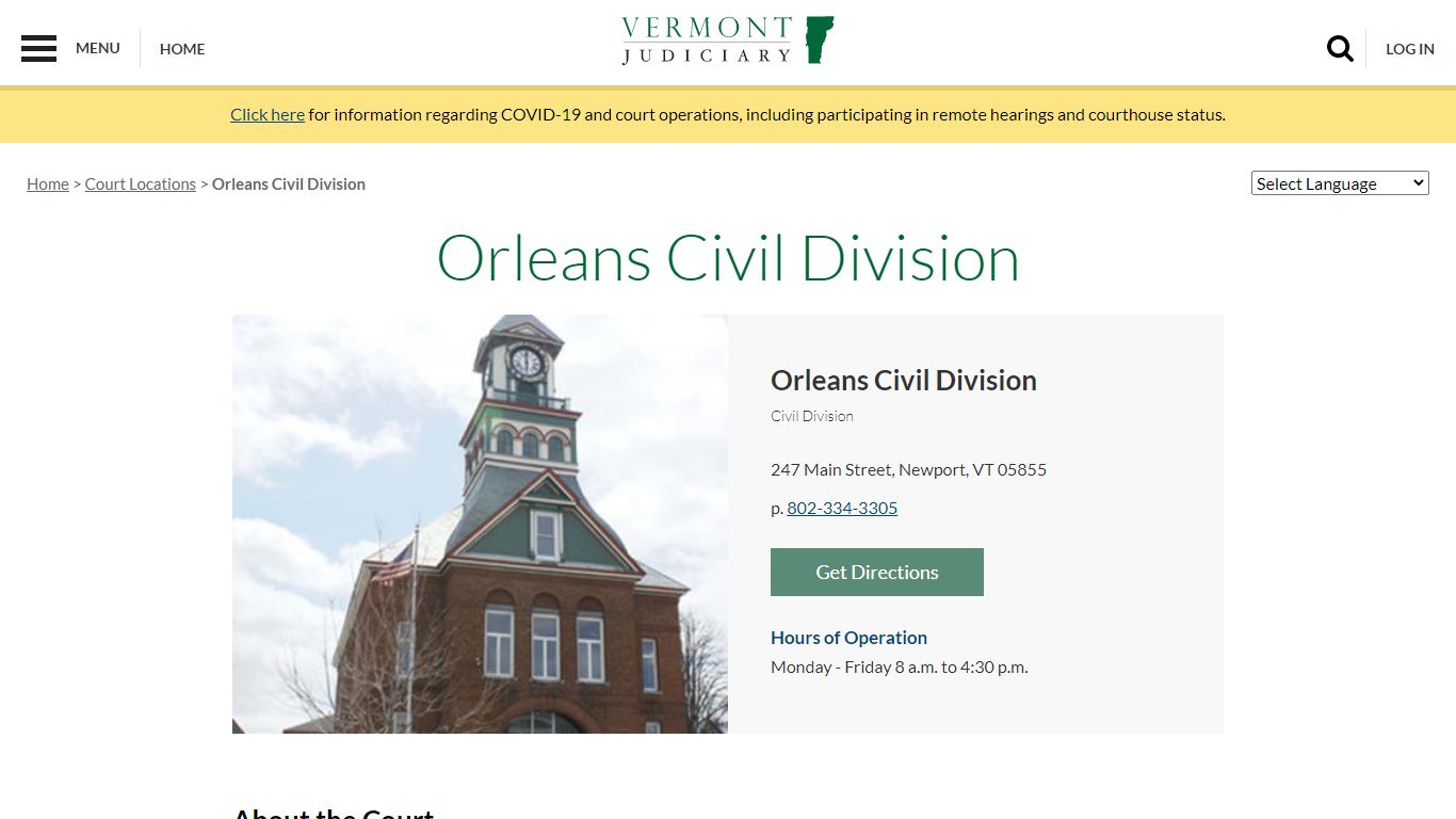 Orleans Civil Division | Vermont Judiciary